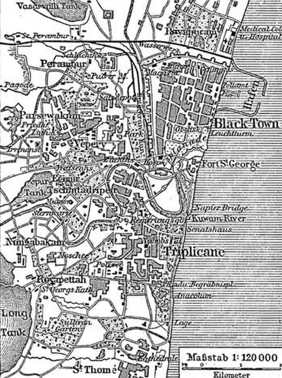 Carte de la ville coloniale (1888)