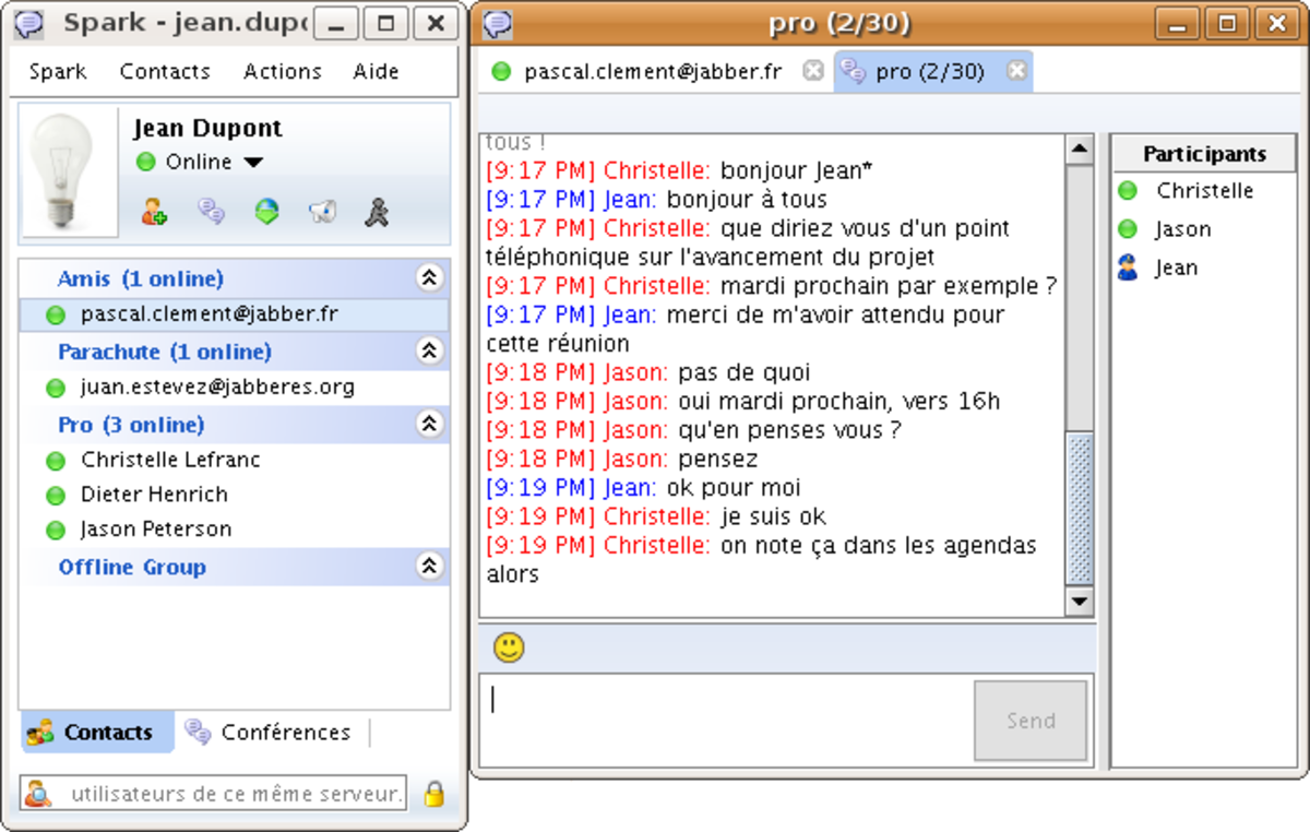 Le client Jabber libre Spark