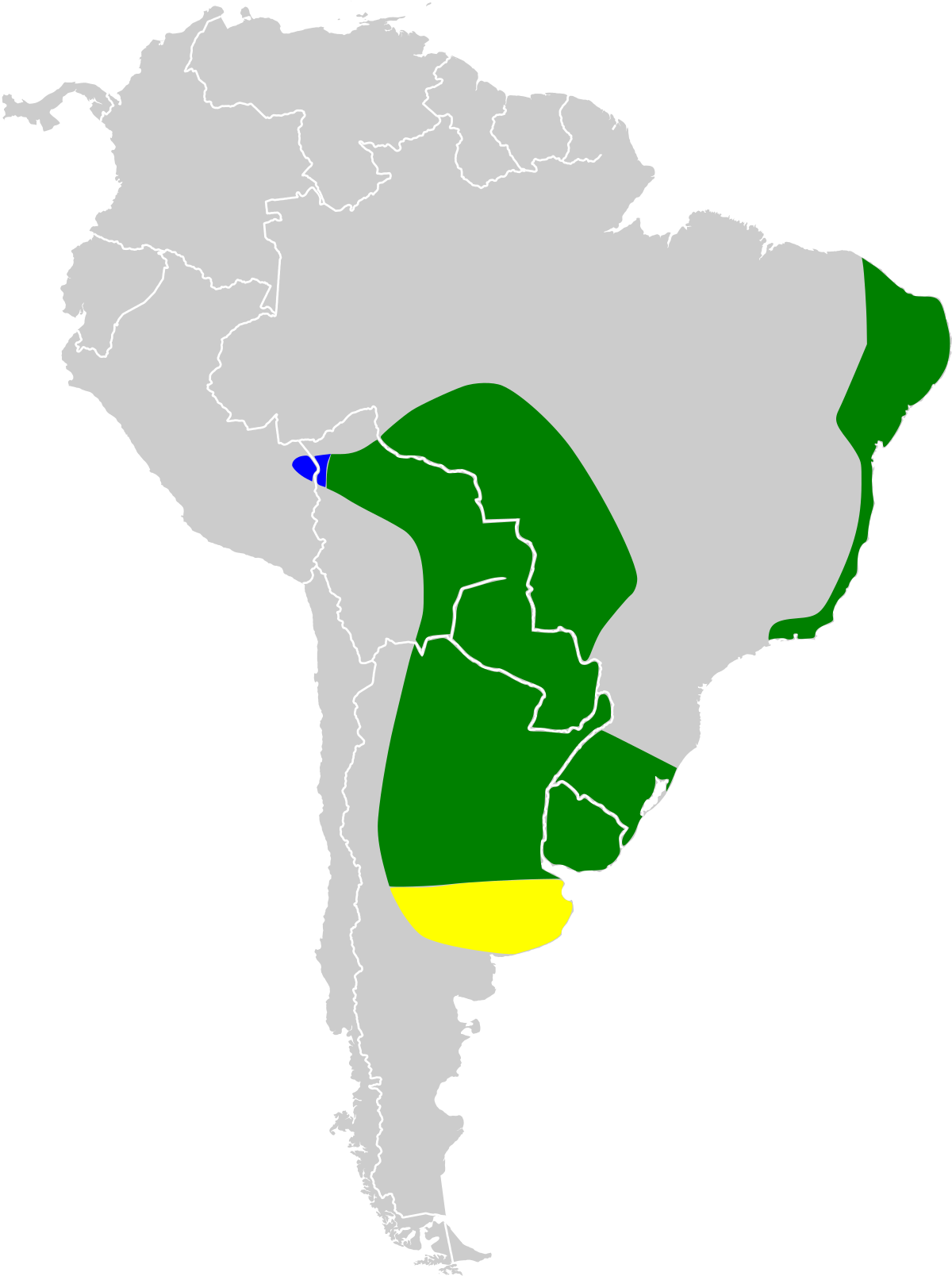 Sturnella superciliaris map.svg