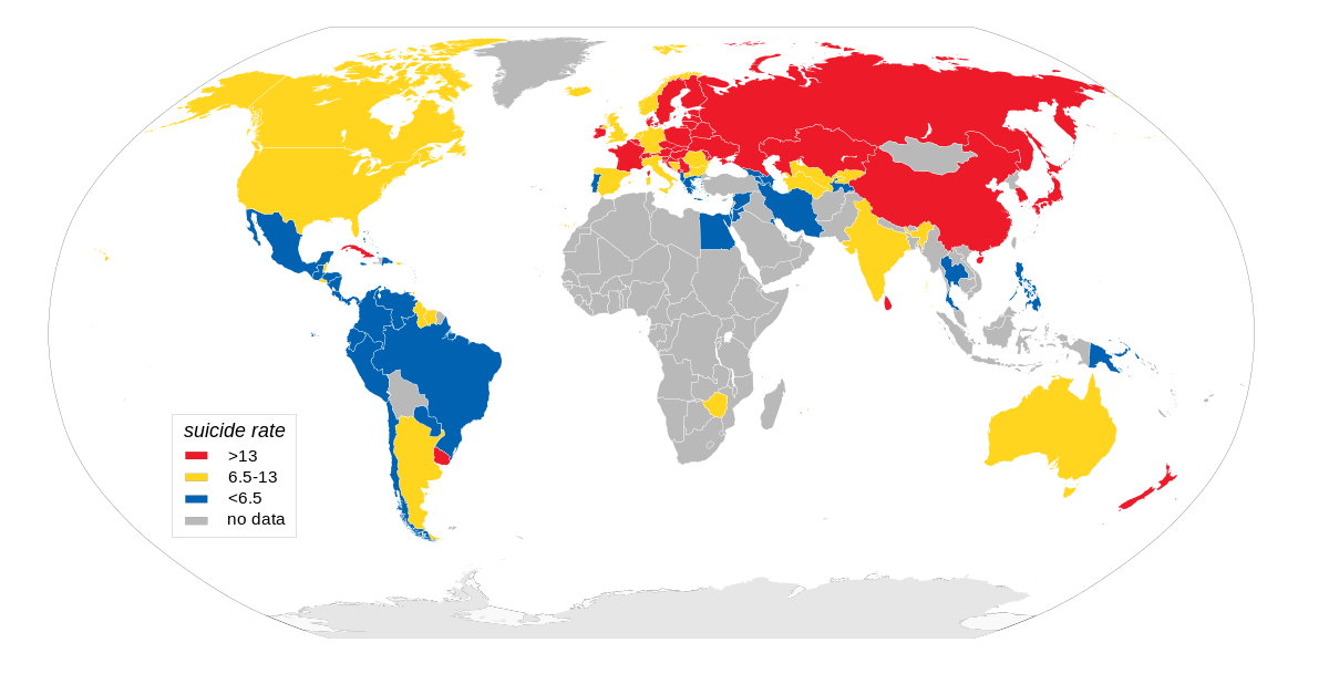 Liste des pays par taux de suicide