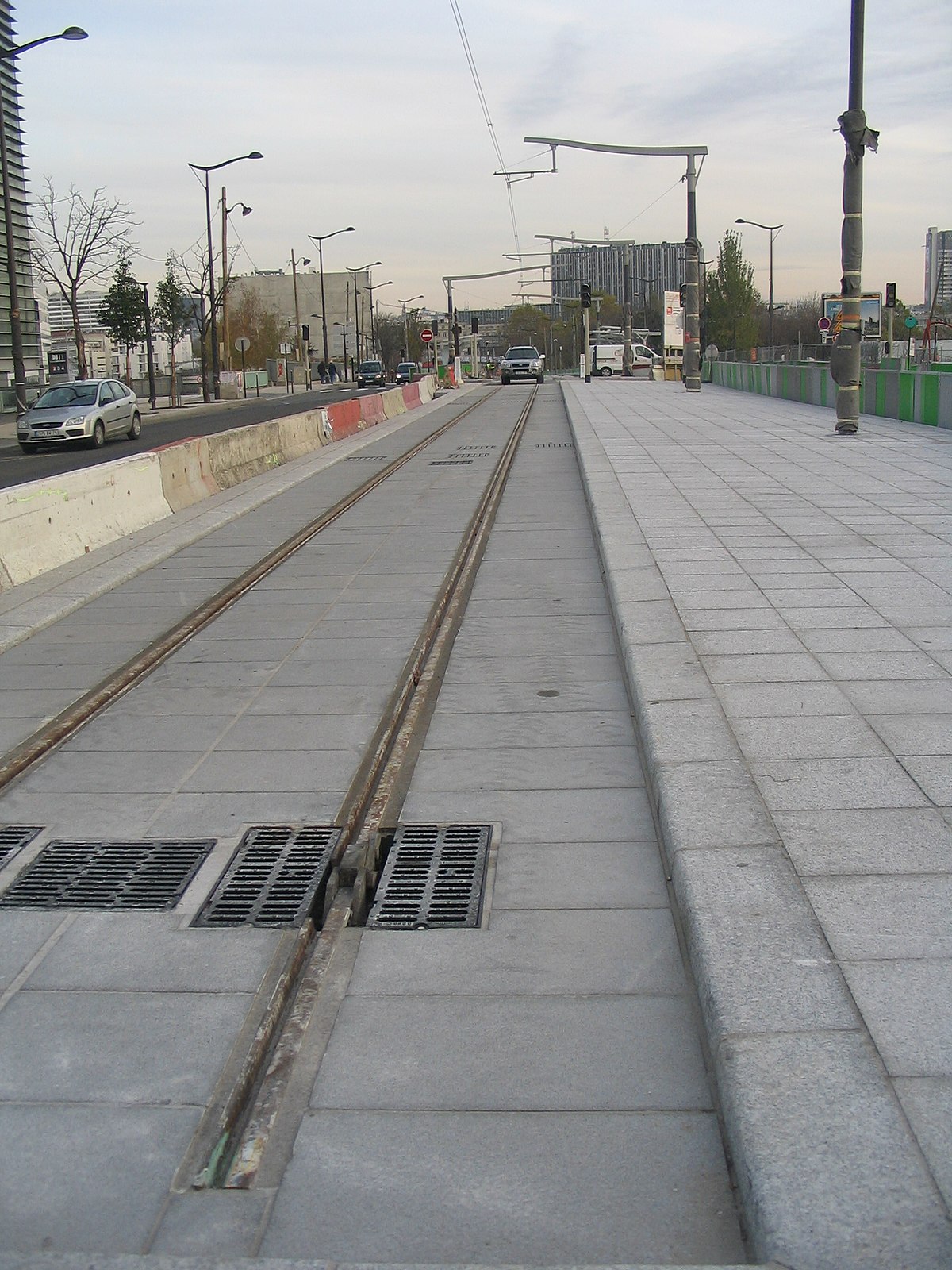 La fin de la voie au pont du Garigliano le 1er décembre 2005.