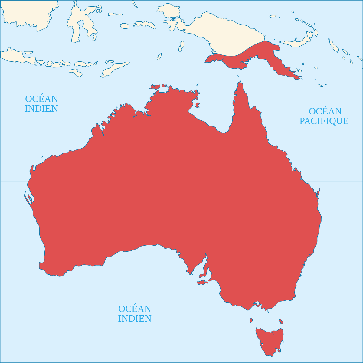 Tachyglossus Aculeatus distribution map-fr.svg