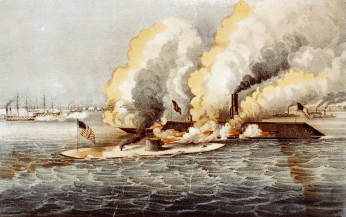 Combat rapproché entre les deux navires