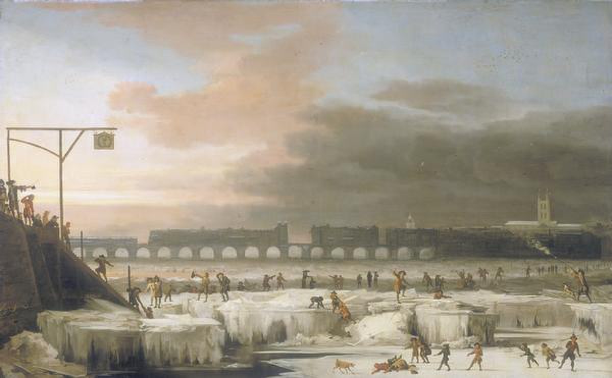 Tamise gelée à Londres en 1677