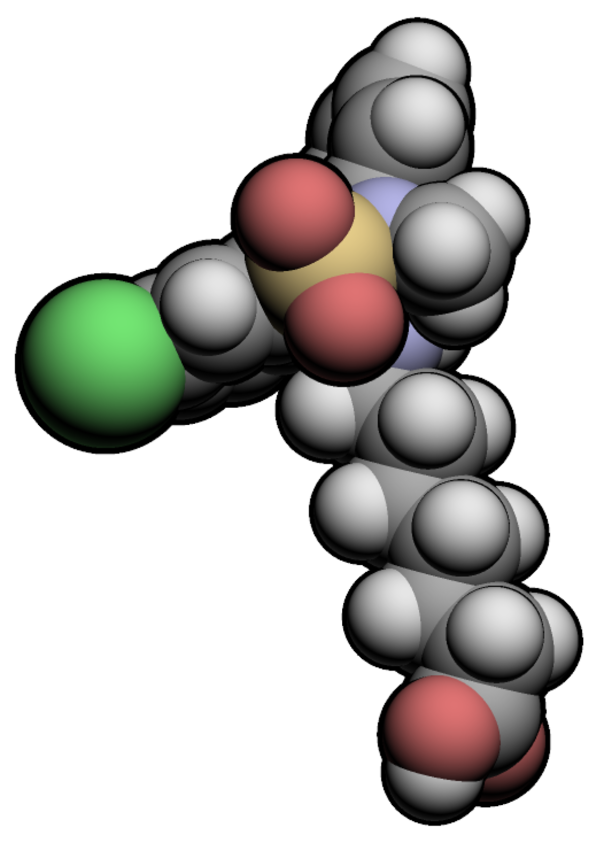 Ênantiomère R de la tianeptine (en haut) et S-tianeptine (au milieu)