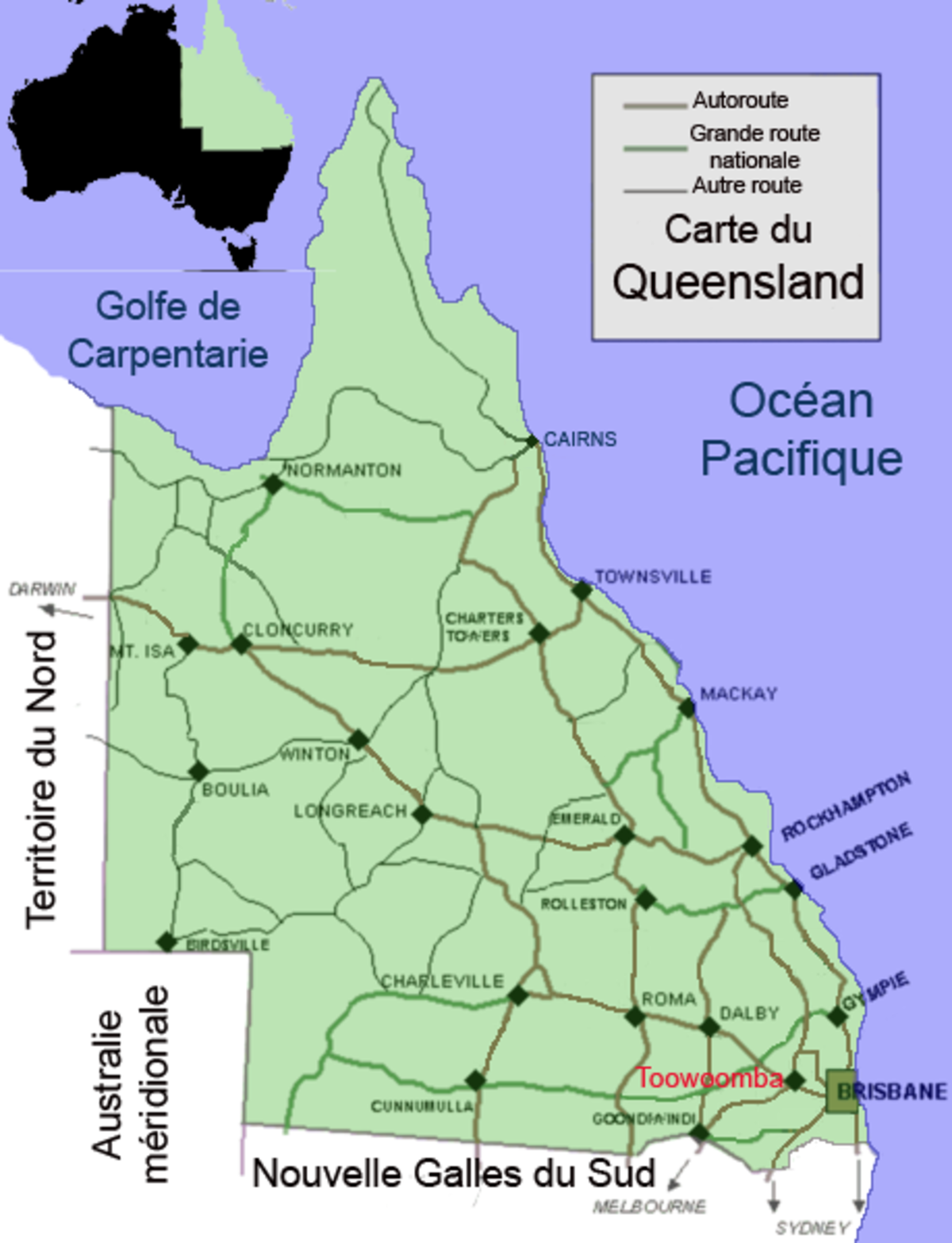 Localisation de Toowoomba
