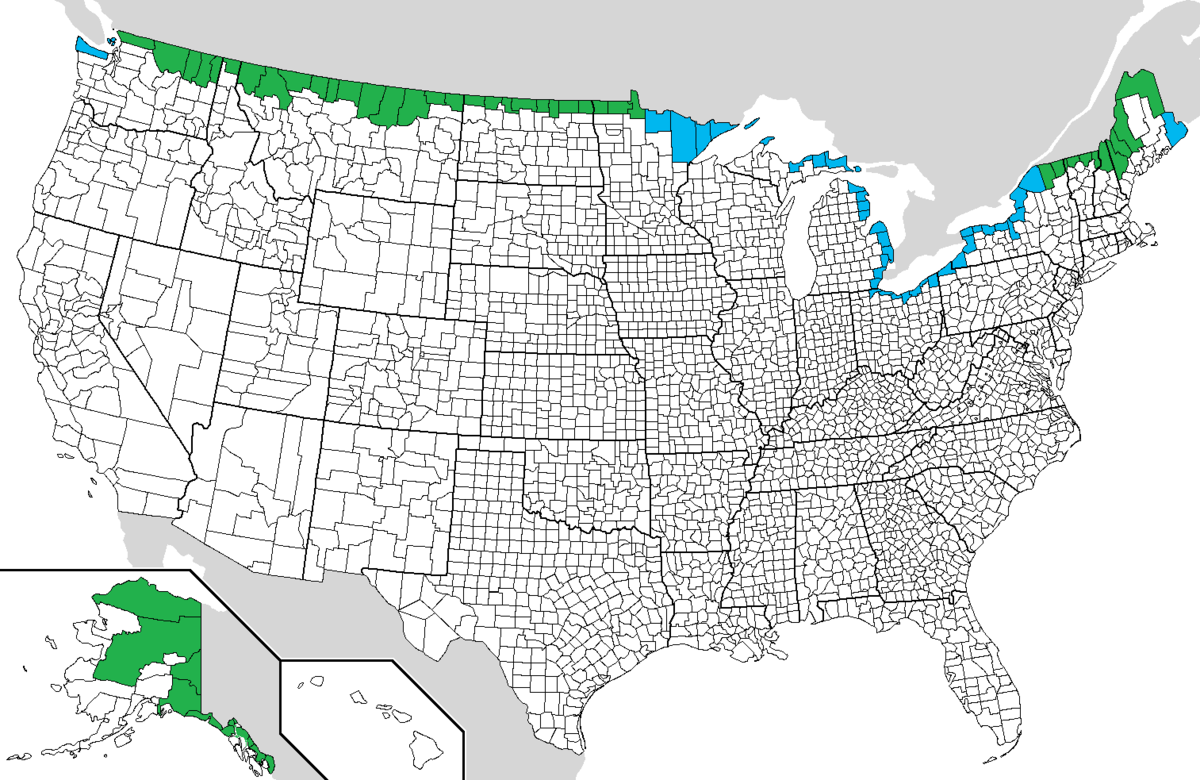 Frontière entre le Canada et les États-Unis