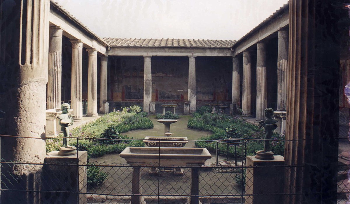 Péristyle de la villa des Vettii, Pompéi, Italie