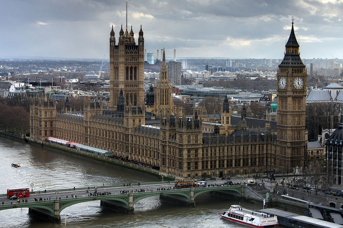 Le palais de Westminster vu depuis le London Eye