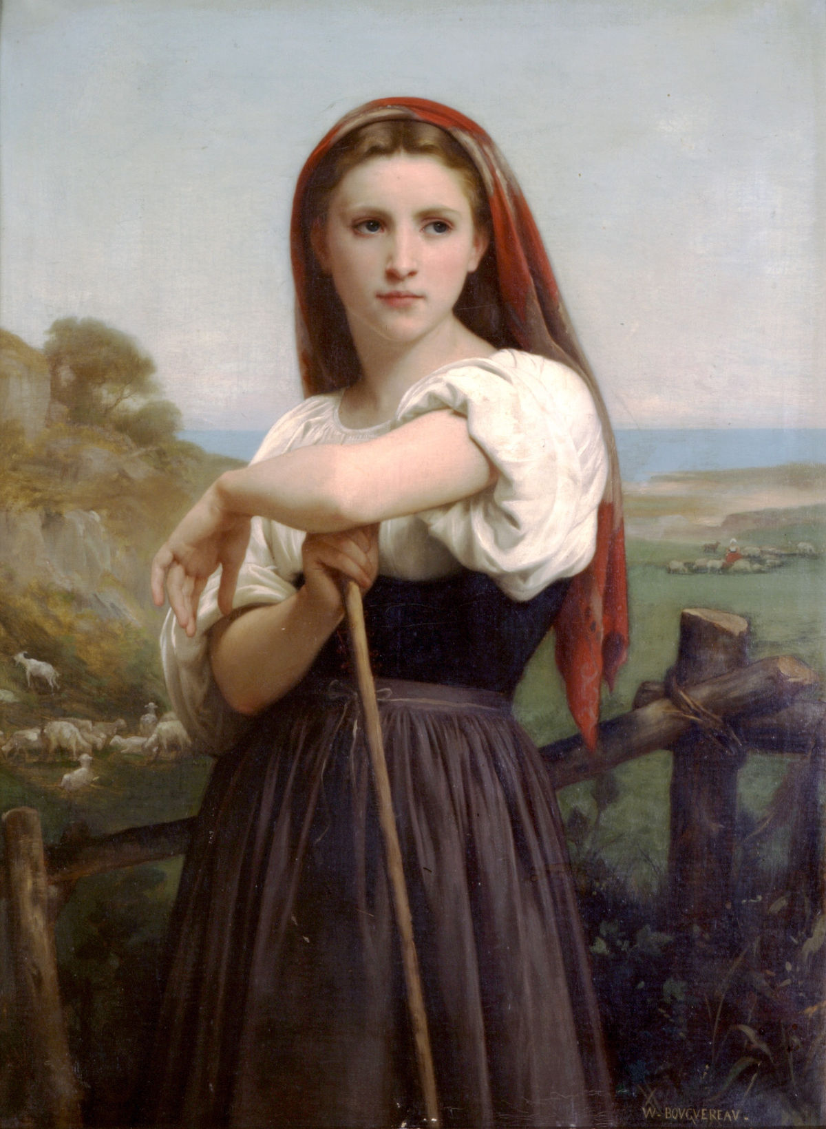 William Bouguereau, Jeune bergère, XIXe siècle)