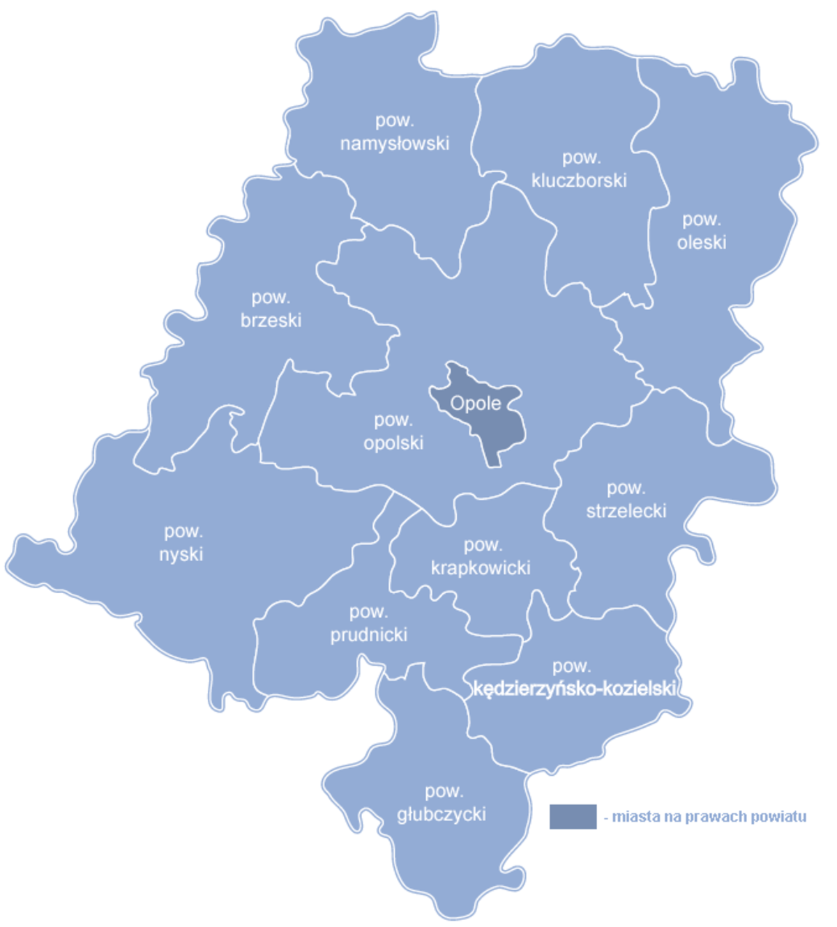 Les districts de la voïvodie