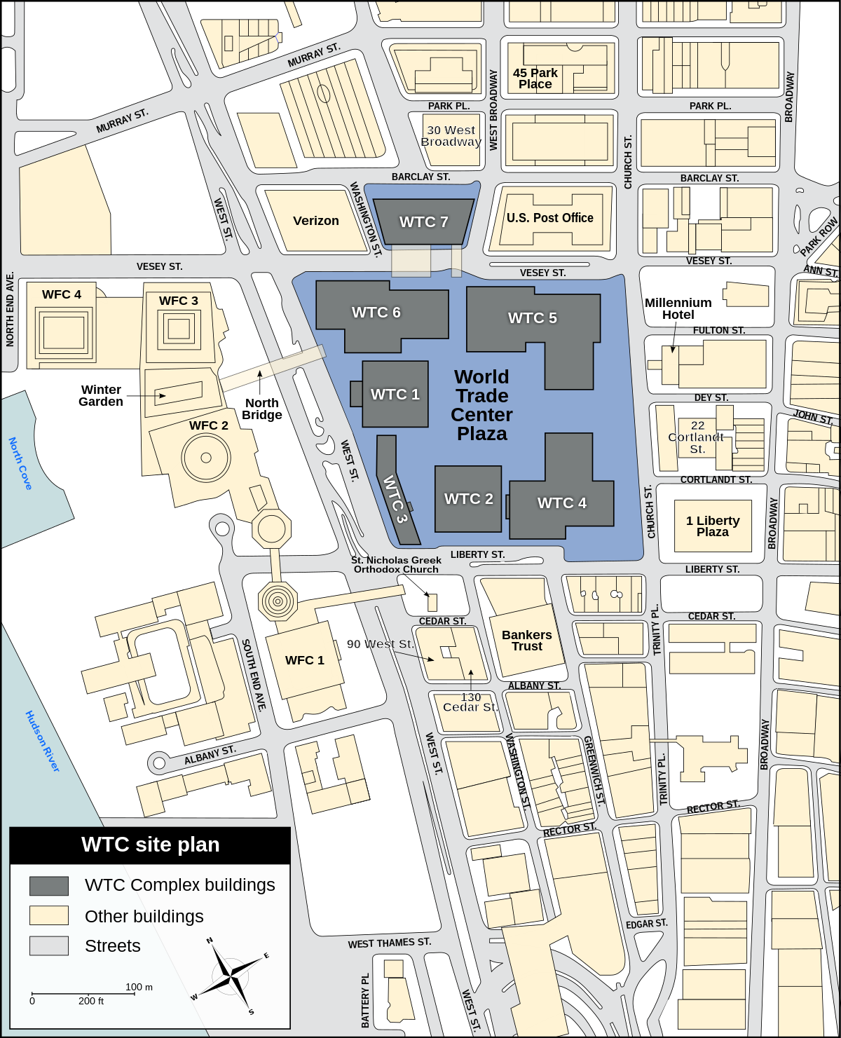 Plan du site du World Trade Center