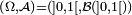 \ \scriptstyle \left(\Omega,\mathcal{A}\right)=\left(]0,1[,\mathcal{B}(]0,1[)\right)\