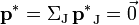 \mathbf{p^} = \Sigma_\text{J}\,\mathbf{p^}_\text{J} = \vec 0