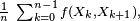 \scriptstyle\ \frac{1}{n} \; \sum_{k=0}^{n-1} f(X_k,X_{k+1}),\