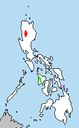 Répartition des espèces de Crateromys aux Philippines :