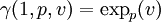 \gamma(1,p,v)=\exp_p(v)\