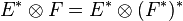 E^* \otimes F = E^* \otimes (F^)^