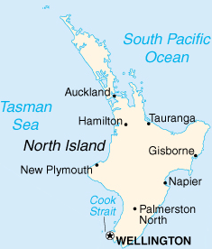 Carte de l'île du Nord.