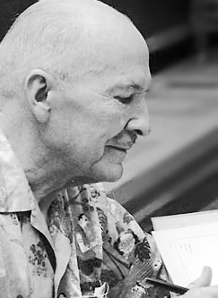 Heinlein dédicaçant un de ses livres en 1976