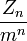 \scriptstyle\ \dfrac{Z_n}{m^n}\