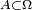 \scriptstyle\ A\subset \Omega\