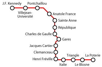 Un plan de métro de Rennes
