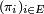 \scriptstyle\ (\pi_i)_{i\in E}\