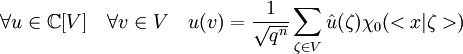 Analyse harmonique sur un espace vectoriel fini
