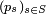 \scriptstyle (p_s)_{s\in S}\