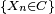 \scriptstyle\ \{X_n\in C\}\