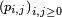 \scriptstyle\ \left(p_{i,j}\right)_{i,j\ge 0}\
