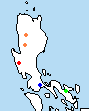 Répartition des espèces de Archboldomys sur l'île de Luçon aux Philippines :