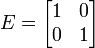 E = \begin{bmatrix}1&0\0&1\end{bmatrix}