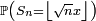 \scriptstyle\ \mathbb{P}\left(S_{n}=\left\lfloor \sqrt{n}x\right\rfloor \right)\