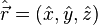 \hat \vec r = (\hat x,\hat y,\hat z)