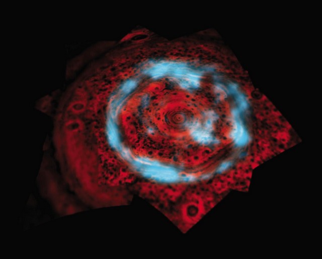 Une gigantesque aurore boréale autour du pôle de Saturne