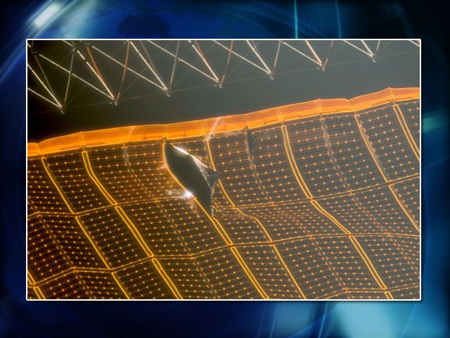 Panneau solaire de l’ISS déchiré: une réparation à haut risque
