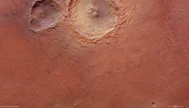Mars Express photographie des cratères de Tyrrhena Terra