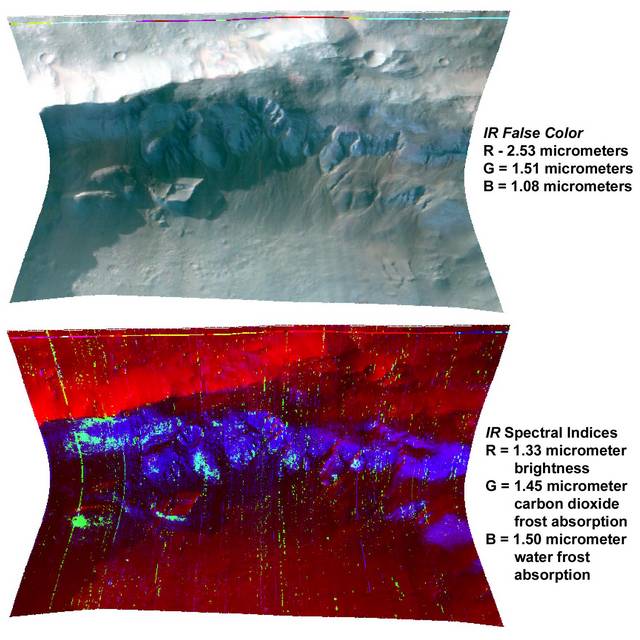 La sonde MRO analyse les glaces saisonnières sur Mars