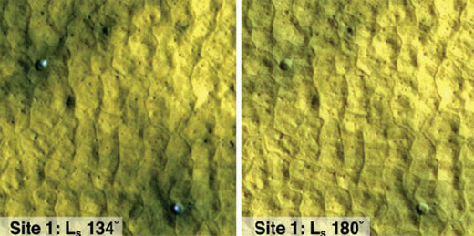 De la glace pure à 99% observée sur Mars
