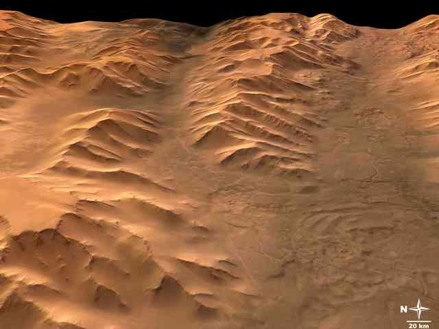 Les grands canyons de Mars vus depuis Mars Express