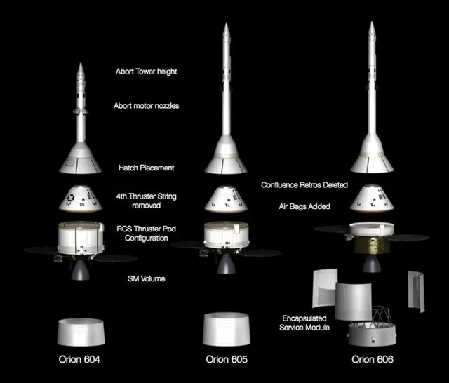 Véhicule spatial habité: un Orion version 606 plus léger