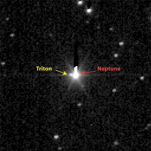 La sonde New Horizons aperçoit Triton, lune de Neptune