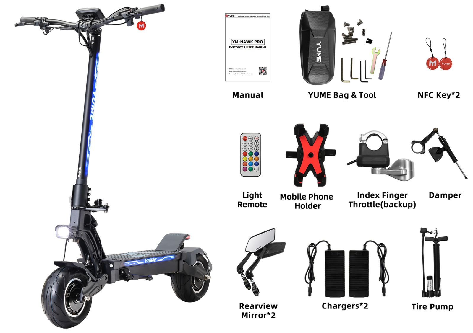 Un étonnant coupon de réduction pulvérise le prix de la surpuissante trottinette électrique YUME HAWK PRO (80km/h - double moteur 6000W) à 1439.49 euros