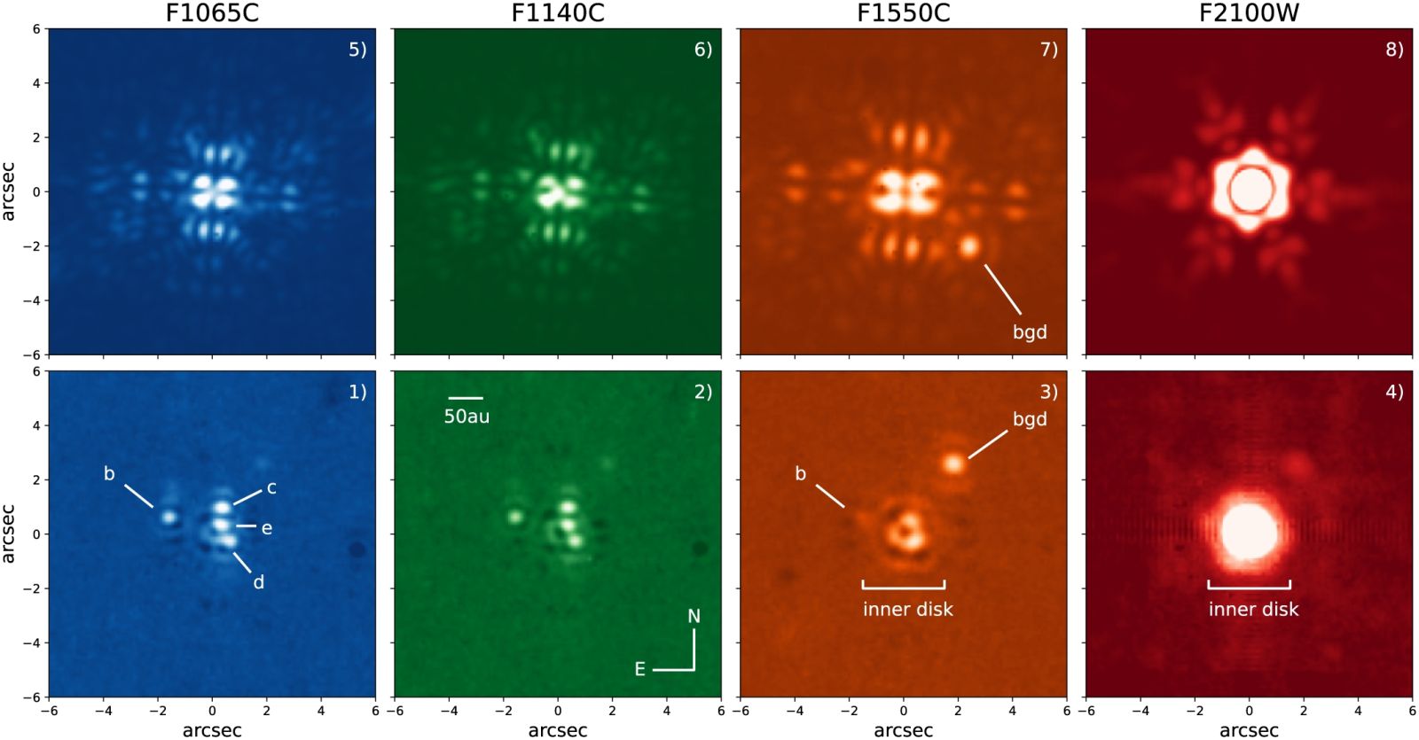 James Webb telescope captures four exoplanets in a single system