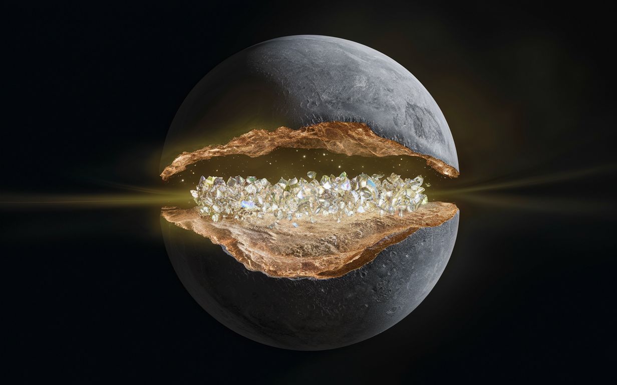 Sob a superfície de Mercúrio, uma camada de diamantes com 18 km de espessura