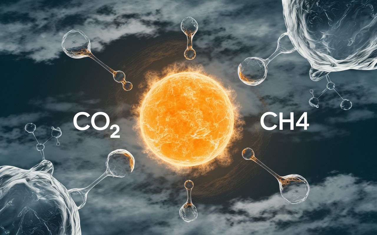 Greenhouse gases converted by the Sun into useful compounds