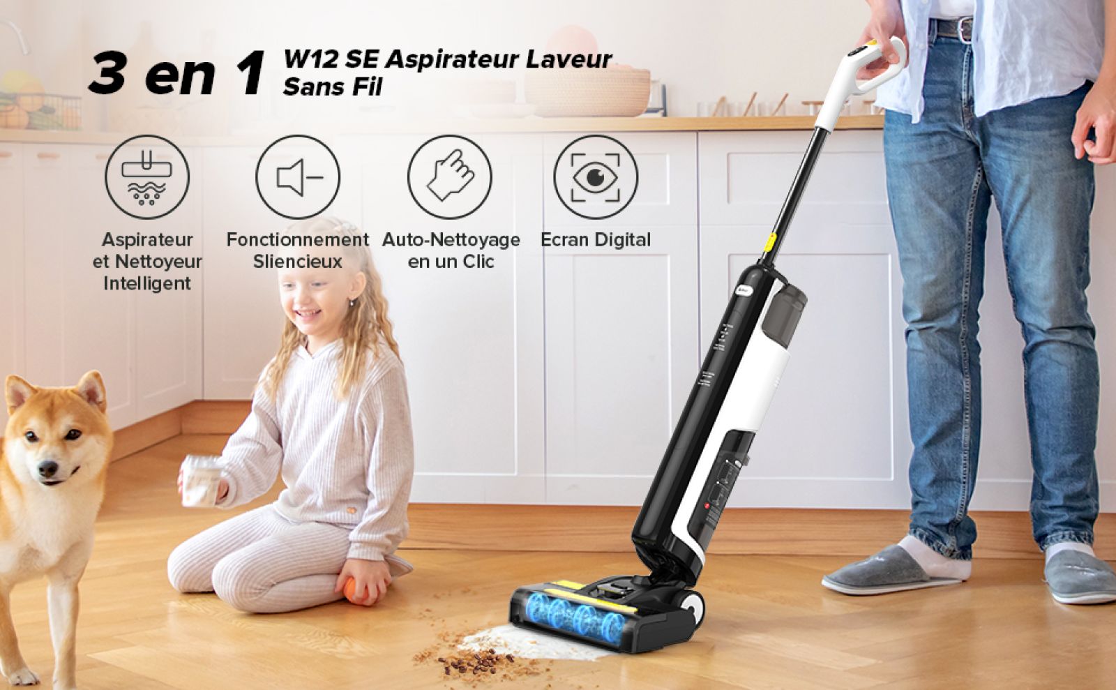 Le performant aspirateur-laveur sans fil Redkey W12 SE à prix cassé