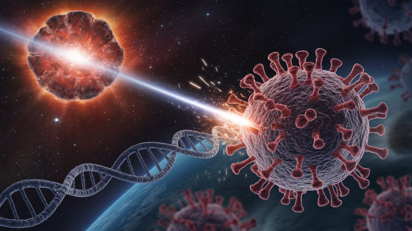 A explosão de uma estrela influenciou a evolução dos vírus? 💥